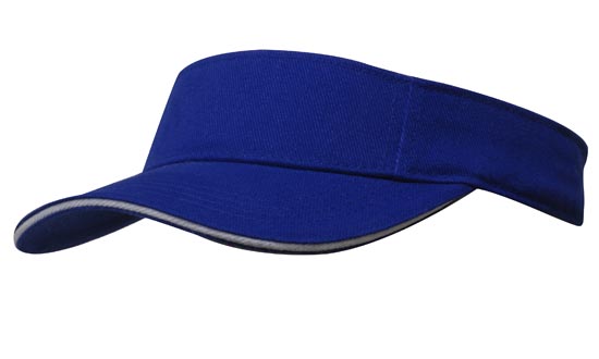 BHC Visor with Sandwich - Custom Embroidered - Royal With White
