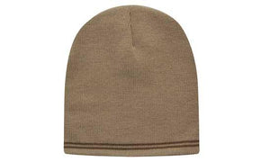 Skull Acrylic Beanie with - Stripes