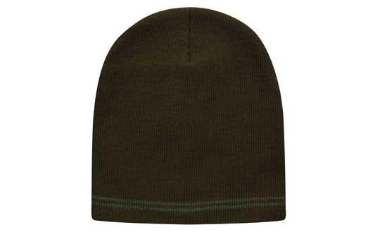 Skull Acrylic Beanie with - Stripes