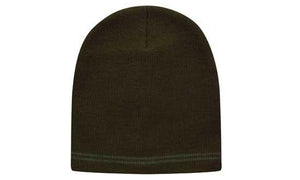 Skull Acrylic Beanie with - Stripes
