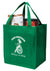 Non-woven reusable grocery tote in green
