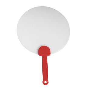 Plastic Hand Fan - Clear With Red
