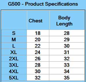 Gildan Unisex Heavy Cotton™ T-Shirt - Specs