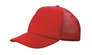 Low-profile Trucker's Mesh Cap - Red