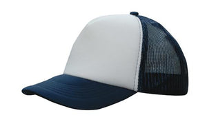 Low-profile Trucker's Mesh Cap - White With Navy