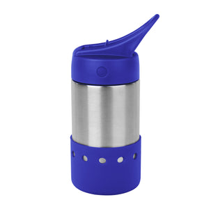 14 Oz. Stainless Steel Rockwell Bottle - Silver With Blue