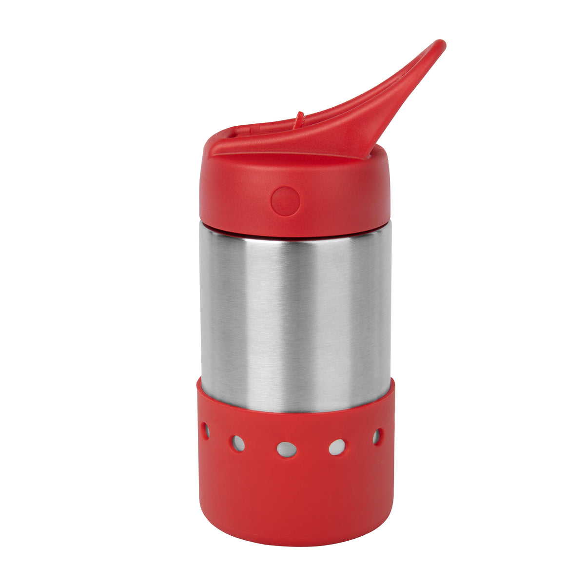 14 Oz. Stainless Steel Rockwell Bottle - Silver With Red