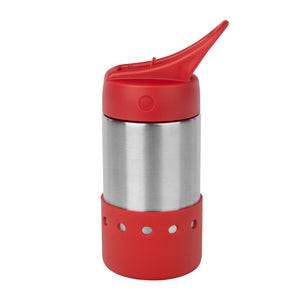 14 Oz. Stainless Steel Rockwell Bottle - Silver With Red