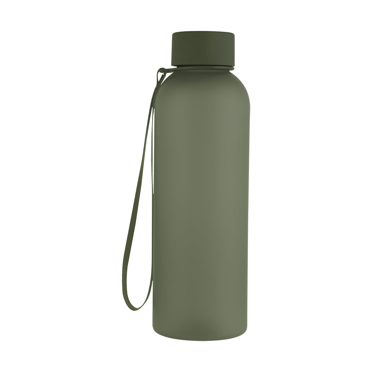 20 Oz. Morgan rPET Rubberized Bottle With Carry Strap - Frost With Olive