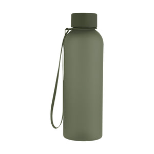 20 Oz. Morgan rPET Rubberized Bottle With Carry Strap - Frost With Olive