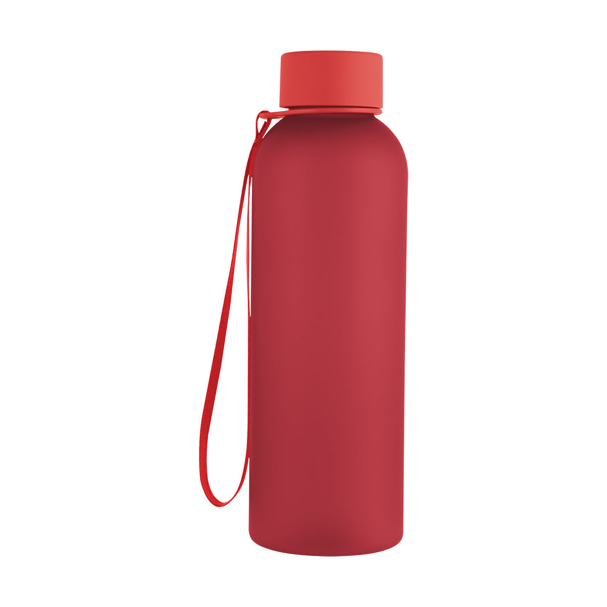 20 Oz. Morgan rPET Rubberized Bottle With Carry Strap - Frost Red