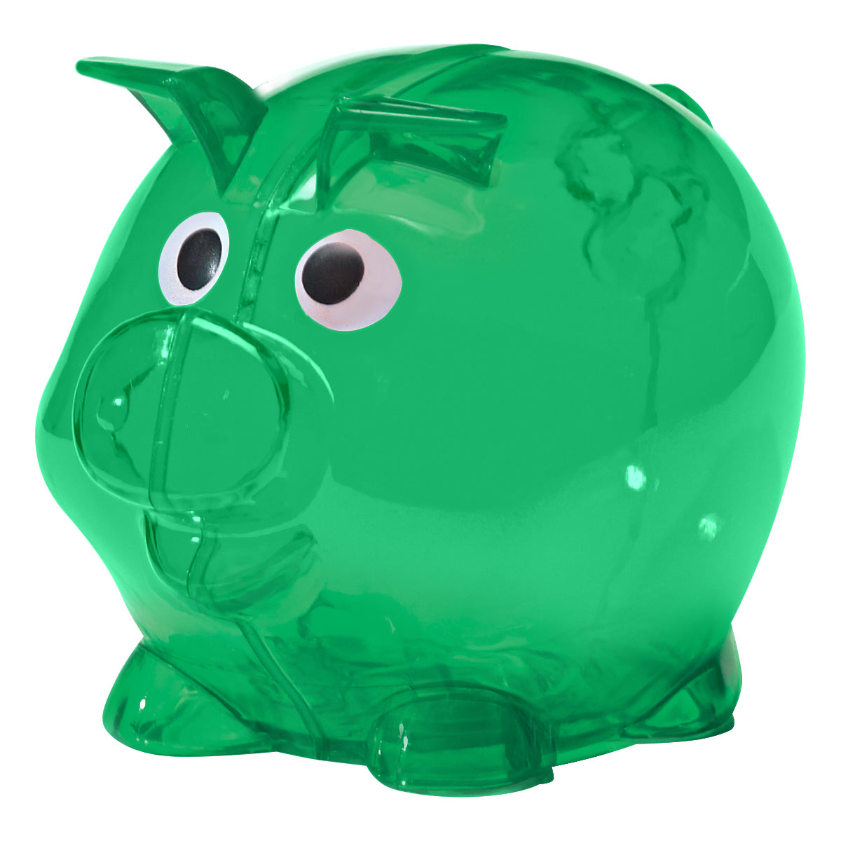 Mini Plastic Piggy Bank - Translucent Green