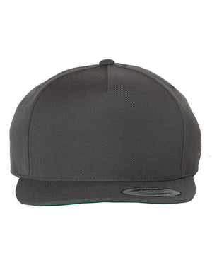 YP Classics Adult Structured Flat Visor Classic Snapback Cap - Dark Grey