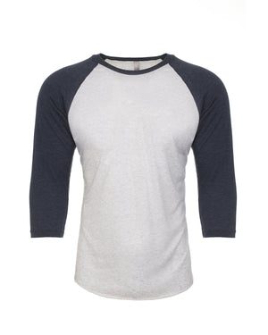 Unisex Triblend Three-Quarter Sleeve Raglan - Ind/hthr White