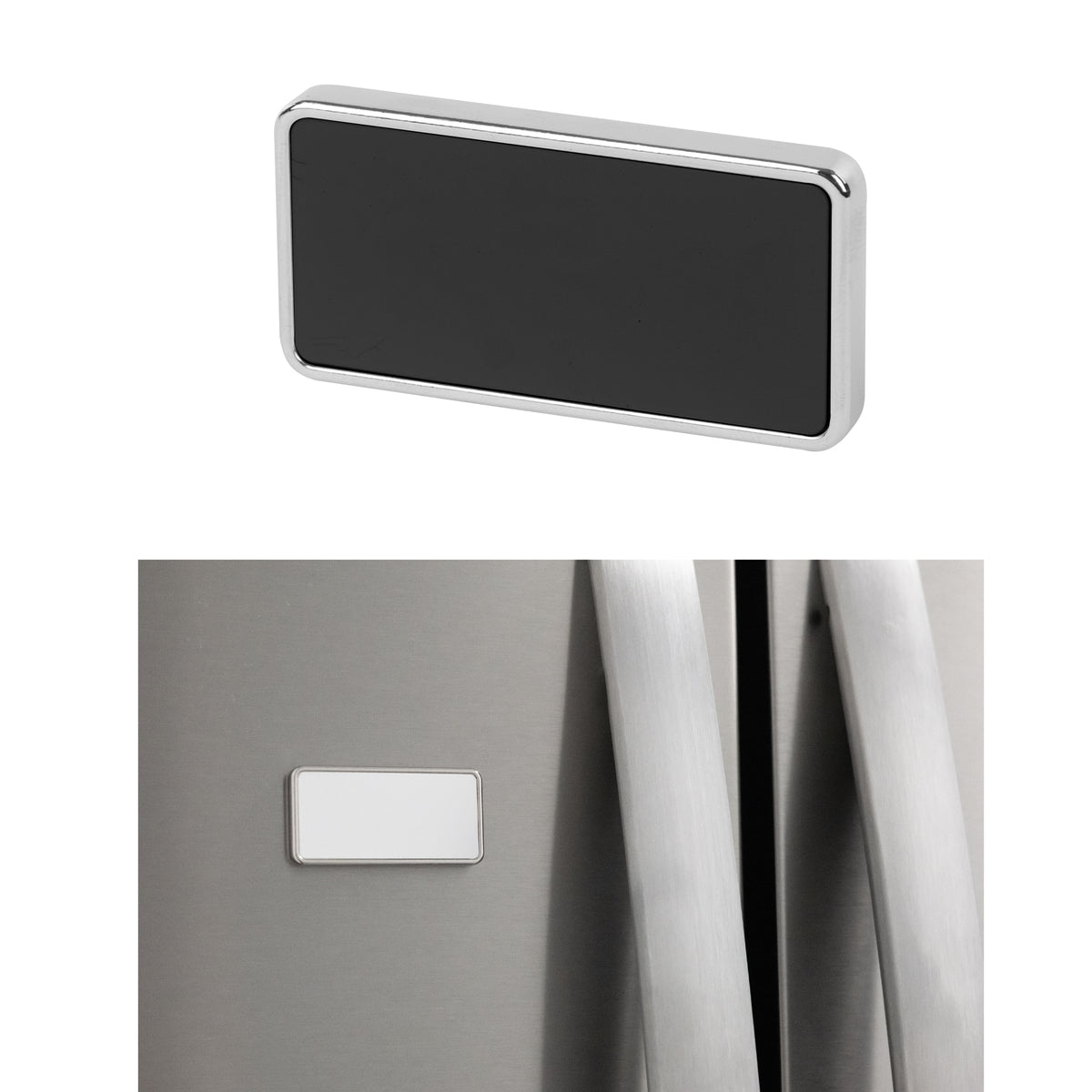 Two Piece Magnetic 6"x8" Photo Frame - Silver With Black
