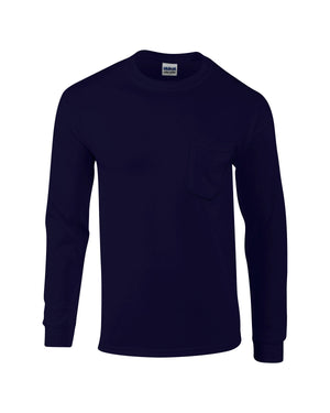 Adult Ultra Cotton® Long-Sleeve Pocket T-Shirt - Navy