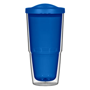 24 Oz. Biggie Tumbler With Lid - Clear Dark Blue