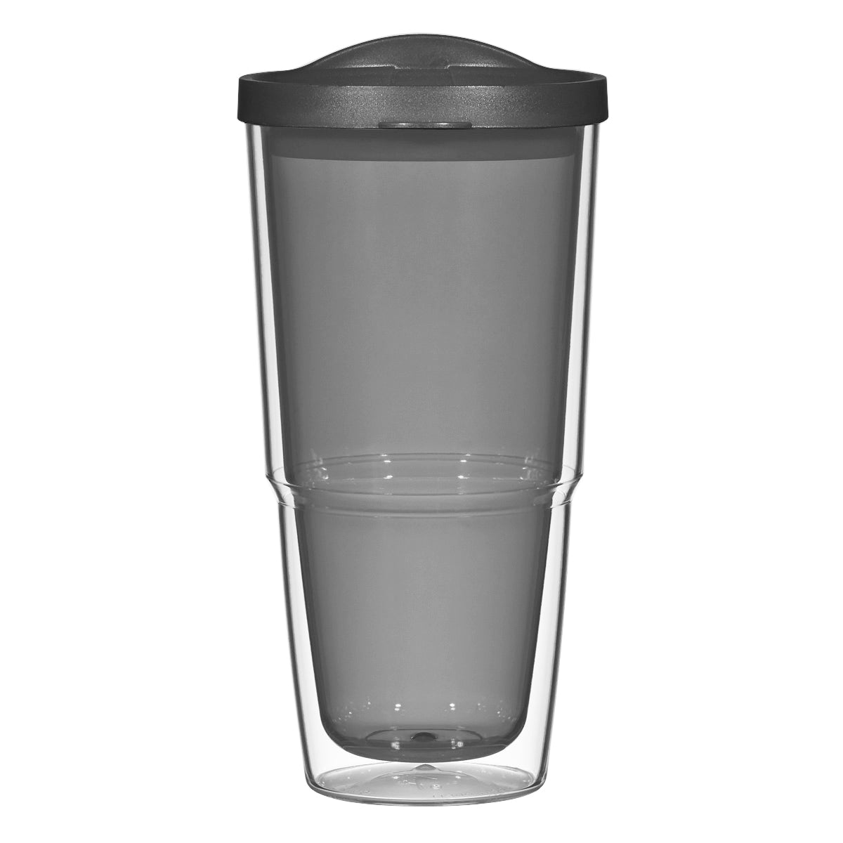 24 Oz. Biggie Tumbler With Lid - Clear With Charcoal