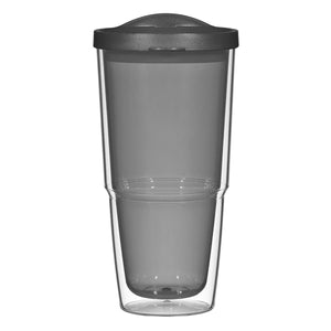 24 Oz. Biggie Tumbler With Lid - Clear With Charcoal