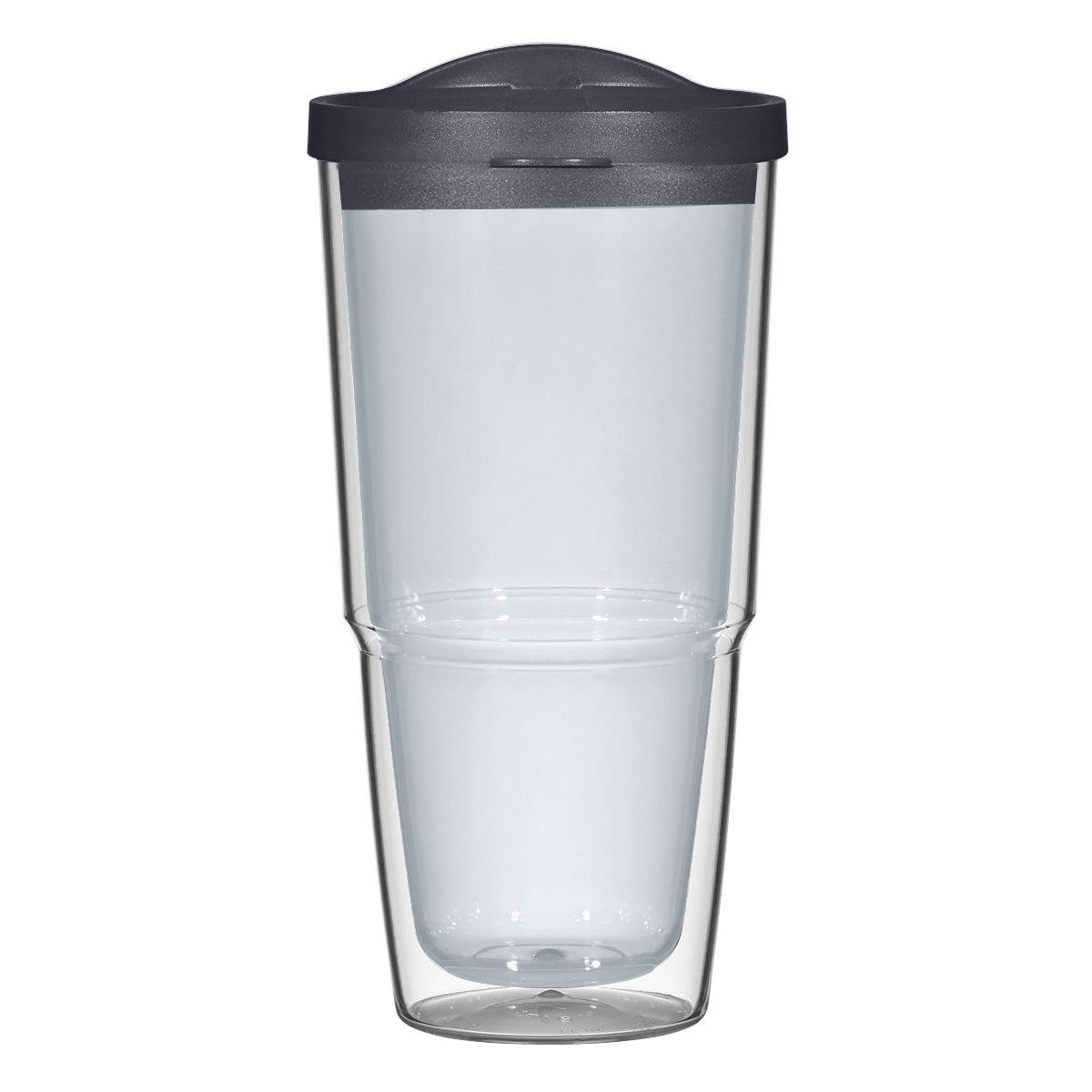 24 Oz. Biggie Tumbler With Lid - Clear With Black