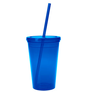 16 Oz. Sunsplash Double Wall Tumbler - Translucent Blue