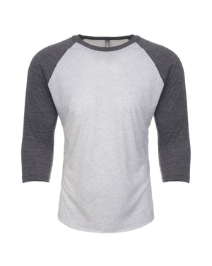 Unisex Triblend Three-Quarter Sleeve Raglan - Pr Hthr/htr Wht