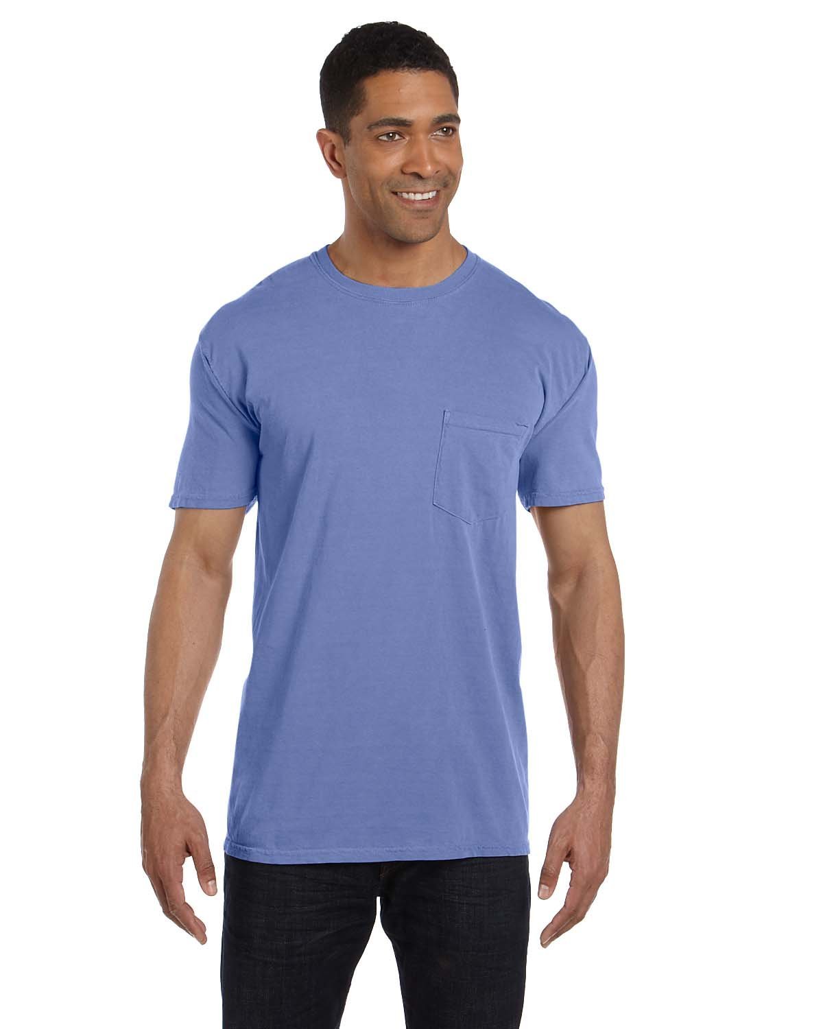 Comfort Colors ® Adult Heavyweight RS Pocket T-Shirt - Flo Blue