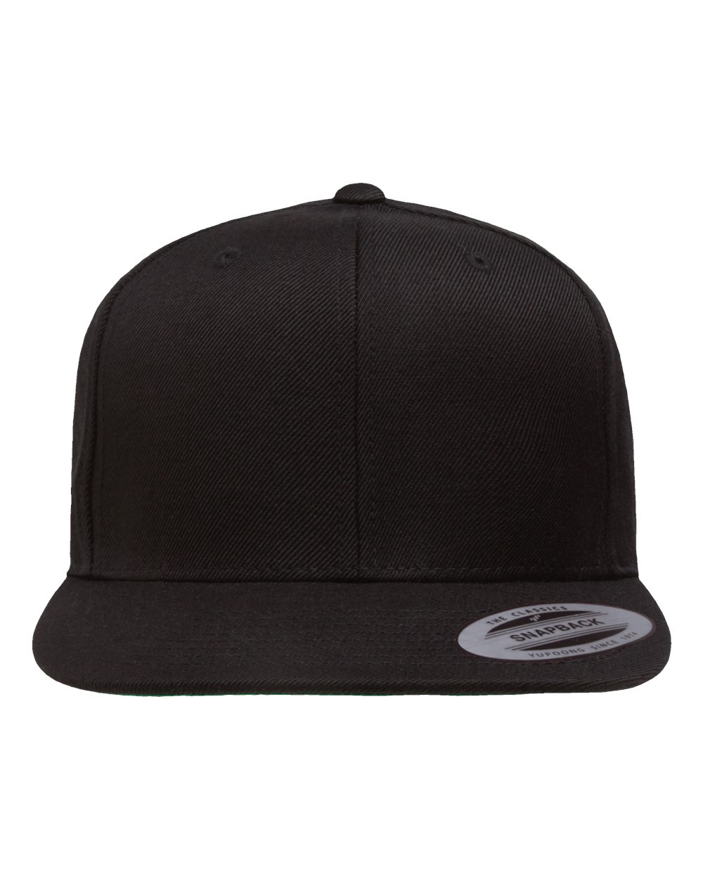 YP Classics Adult Structured Flat Visor Classic Snapback Cap - Black