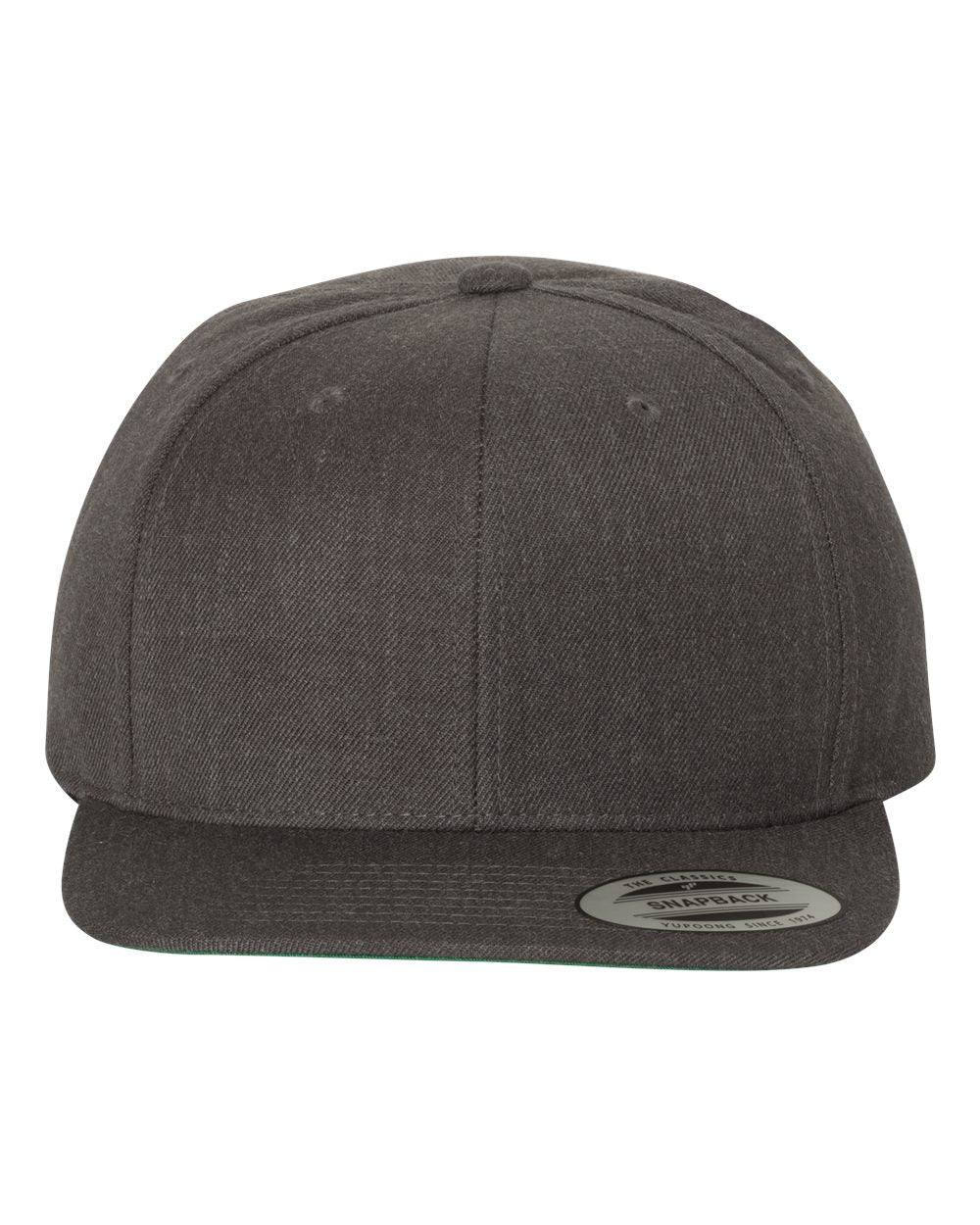 YP Classics Adult Structured Flat Visor Classic Snapback Cap - Dark Heather