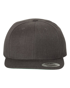 YP Classics Adult Structured Flat Visor Classic Snapback Cap - Dark Heather