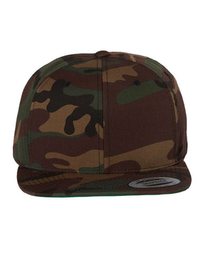 YP Classics Adult Structured Flat Visor Classic Snapback Cap - Green Camo