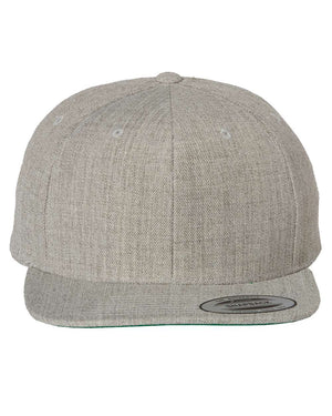 YP Classics Adult Structured Flat Visor Classic Snapback Cap - Heather Grey