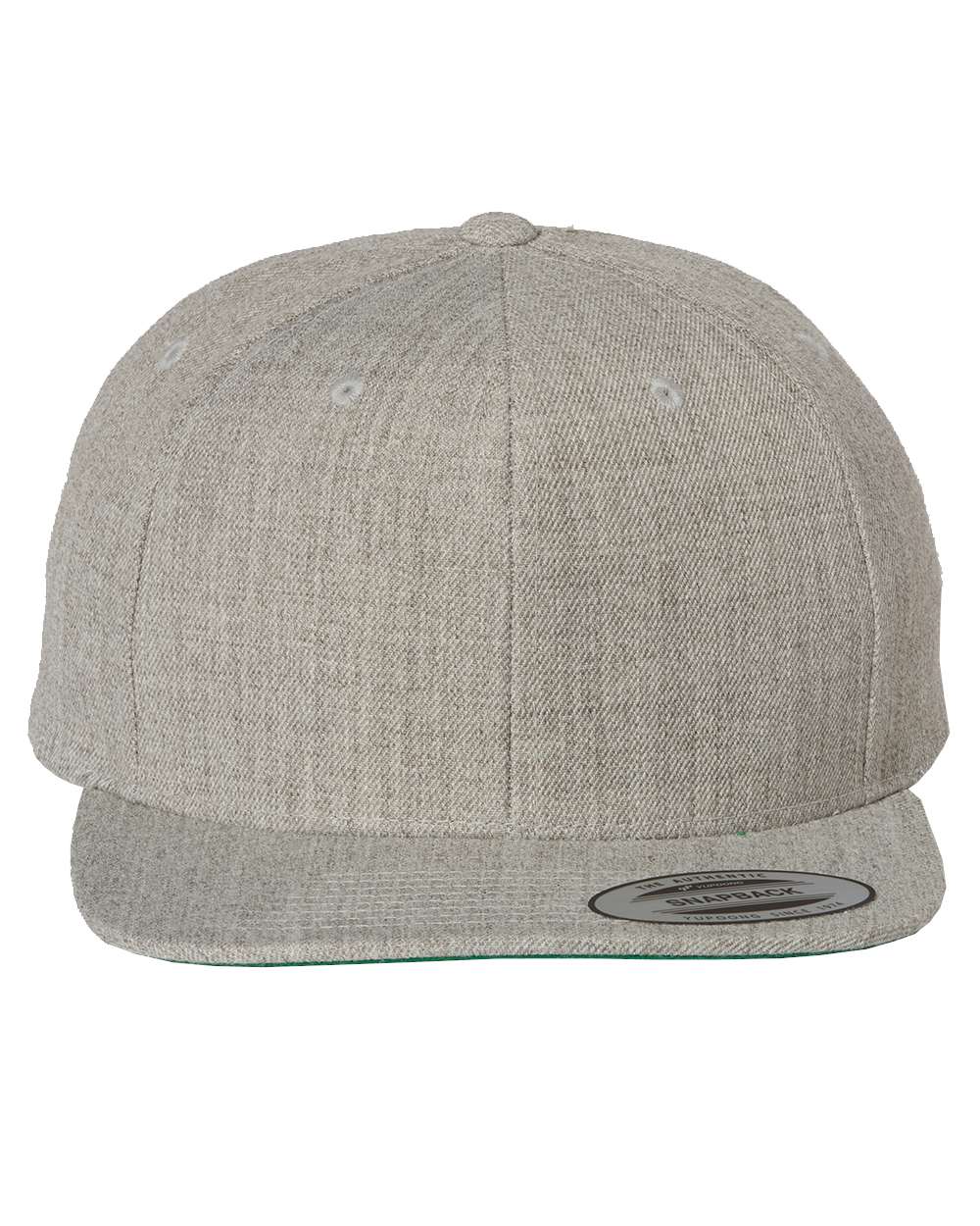 YP Classics Adult Structured Flat Visor Classic Snapback Cap - Heather Grey
