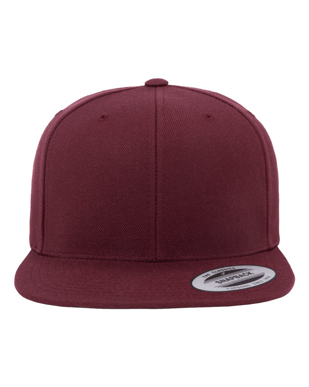 YP Classics Adult Structured Flat Visor Classic Snapback Cap - Maroon