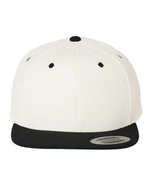 YP Classics Adult Structured Flat Visor Classic Snapback Cap - Natural/ Black