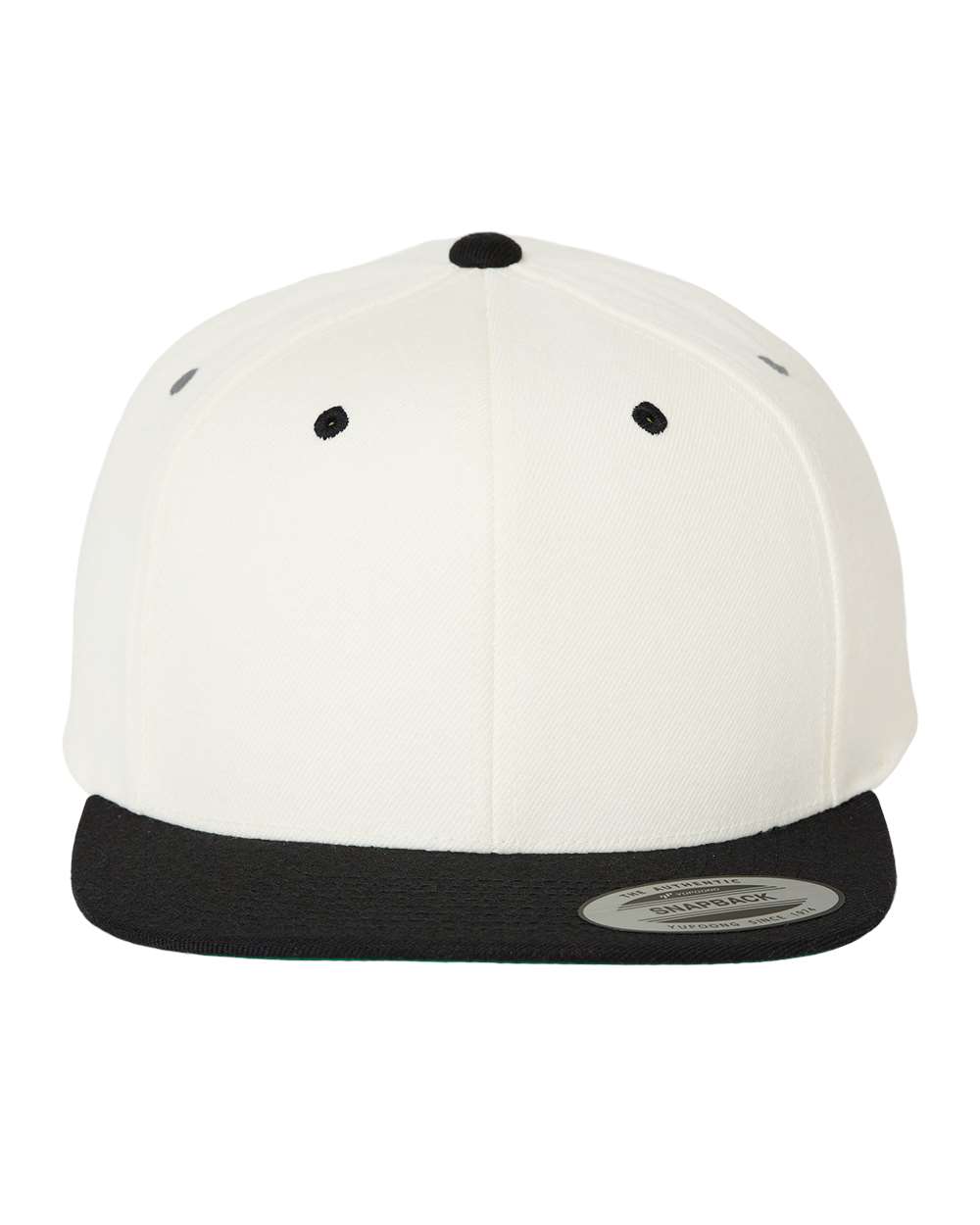 YP Classics Adult Structured Flat Visor Classic Snapback Cap - Natural/ Black