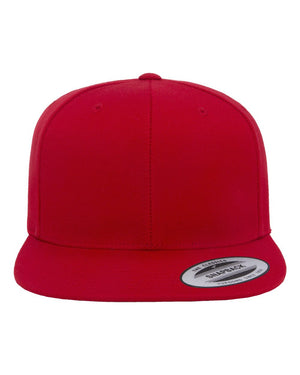 YP Classics Adult Structured Flat Visor Classic Snapback Cap - Red