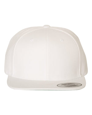 YP Classics Adult Structured Flat Visor Classic Snapback Cap - White