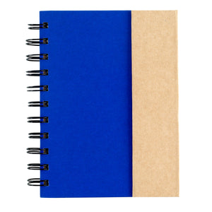 Small Spiral Notebook With Sticky Notes And Flags - Fsc Natural Blue