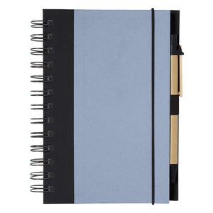 ECO-INSPIRED SPIRAL NOTEBOOK & PEN - Blue With Black