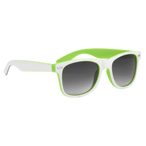Two-Tone Malibu Sunglasses - Lime With White