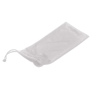 Microfiber Pouch With Drawstring - White