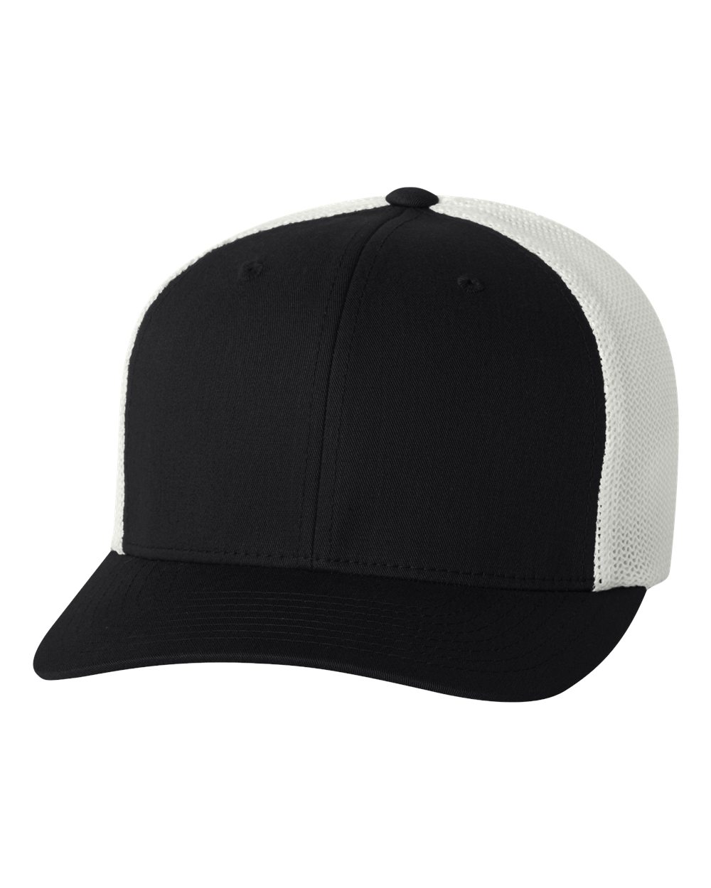 Flexfit Adult Trucker Cap - Black/ White