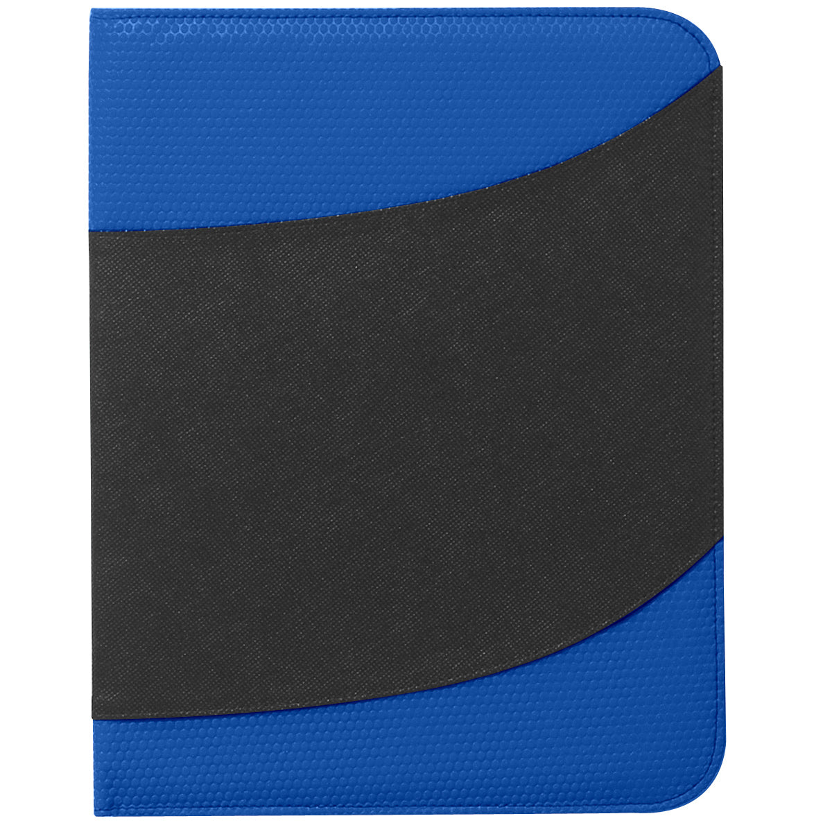 Non-Woven Bubble Padfolio - Royal Blue With Black