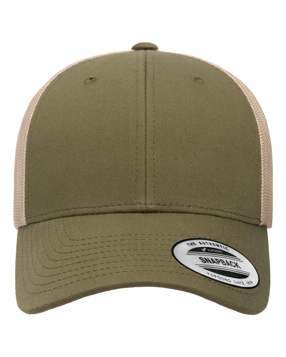 YP Classics Low Profile Trucker Cap - Moss Green/ Khaki