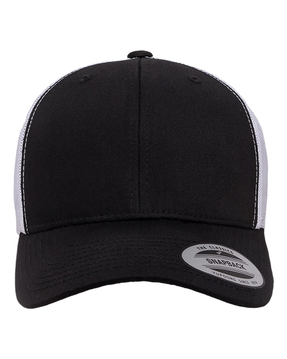 YP Classics Adult Retro Trucker Cap - Black/ White
