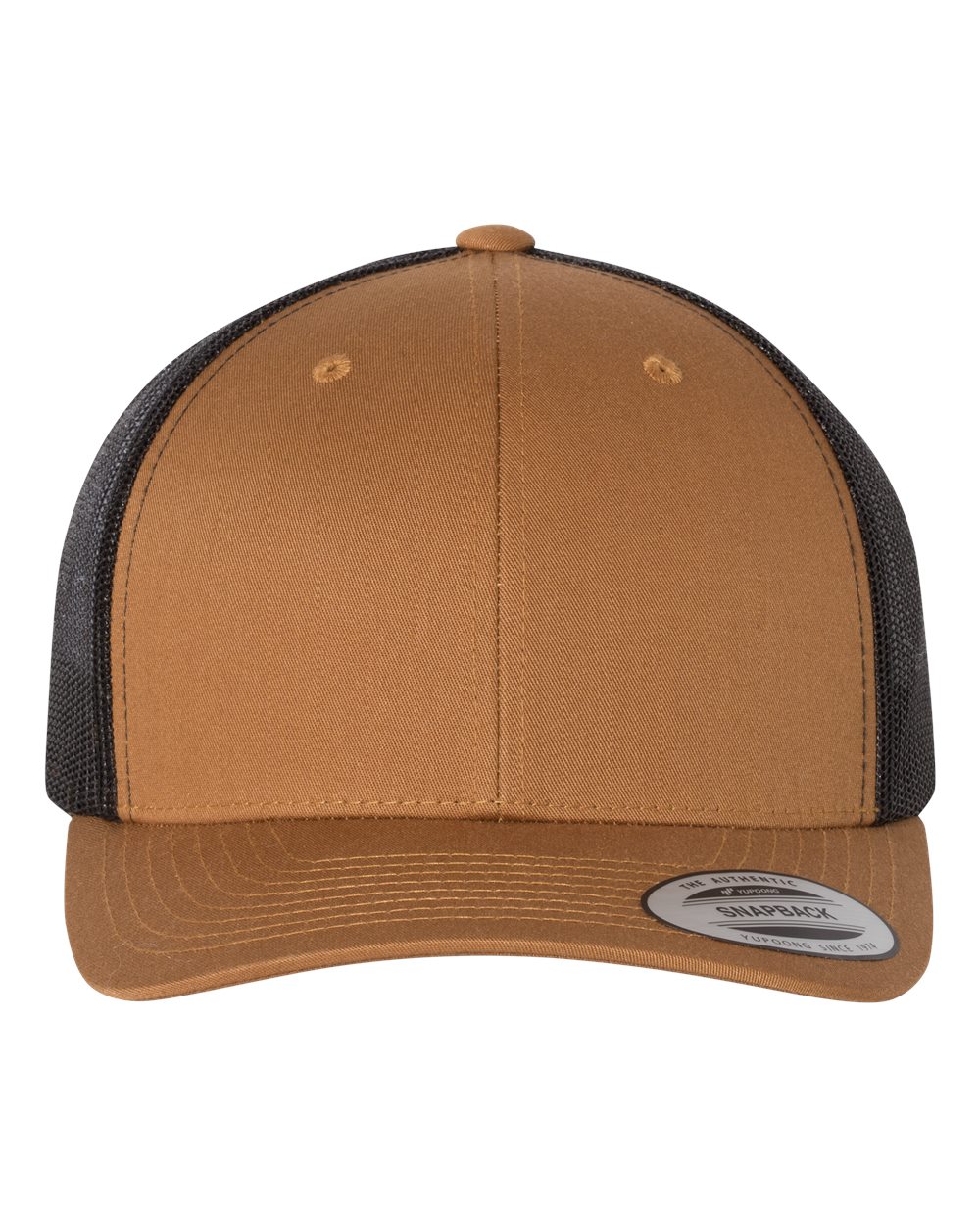YP Classics Adult Retro Trucker Cap - Caramel/ Black