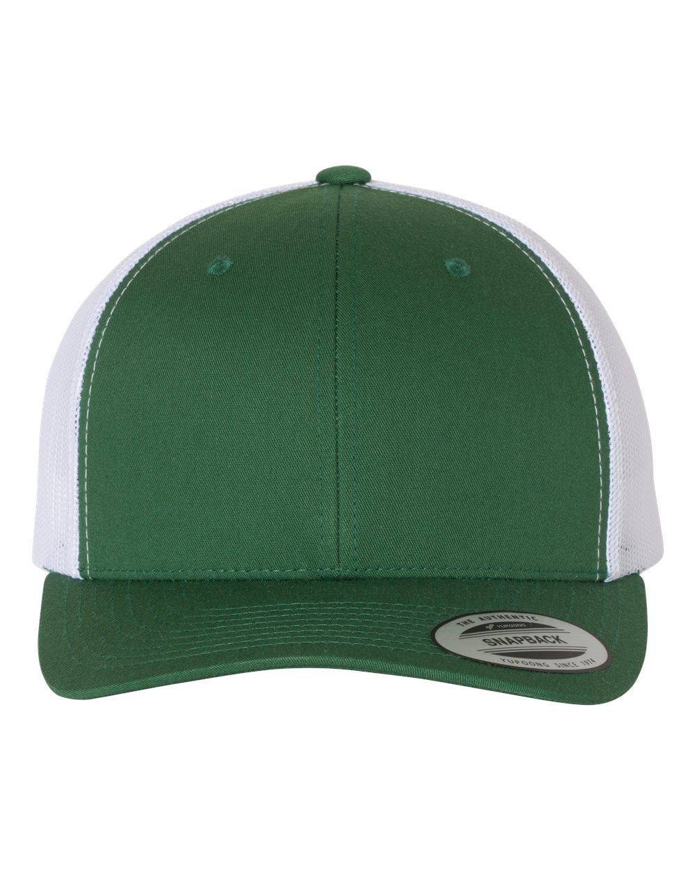 YP Classics Adult Retro Trucker Cap - Evergreen/ White