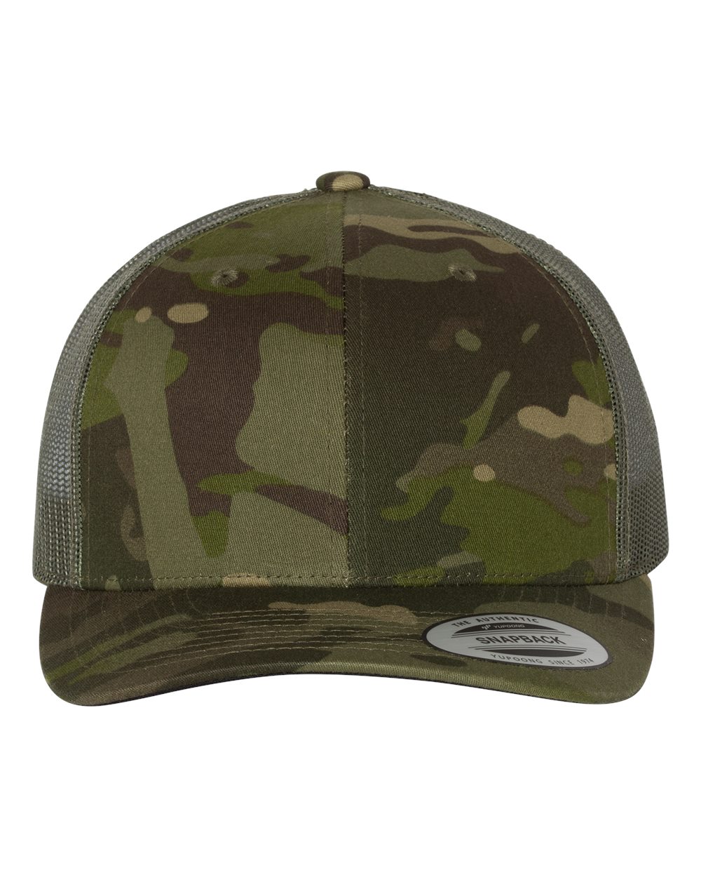 YP Classics Adult Retro Trucker Cap - Multicam Tropic/ Green