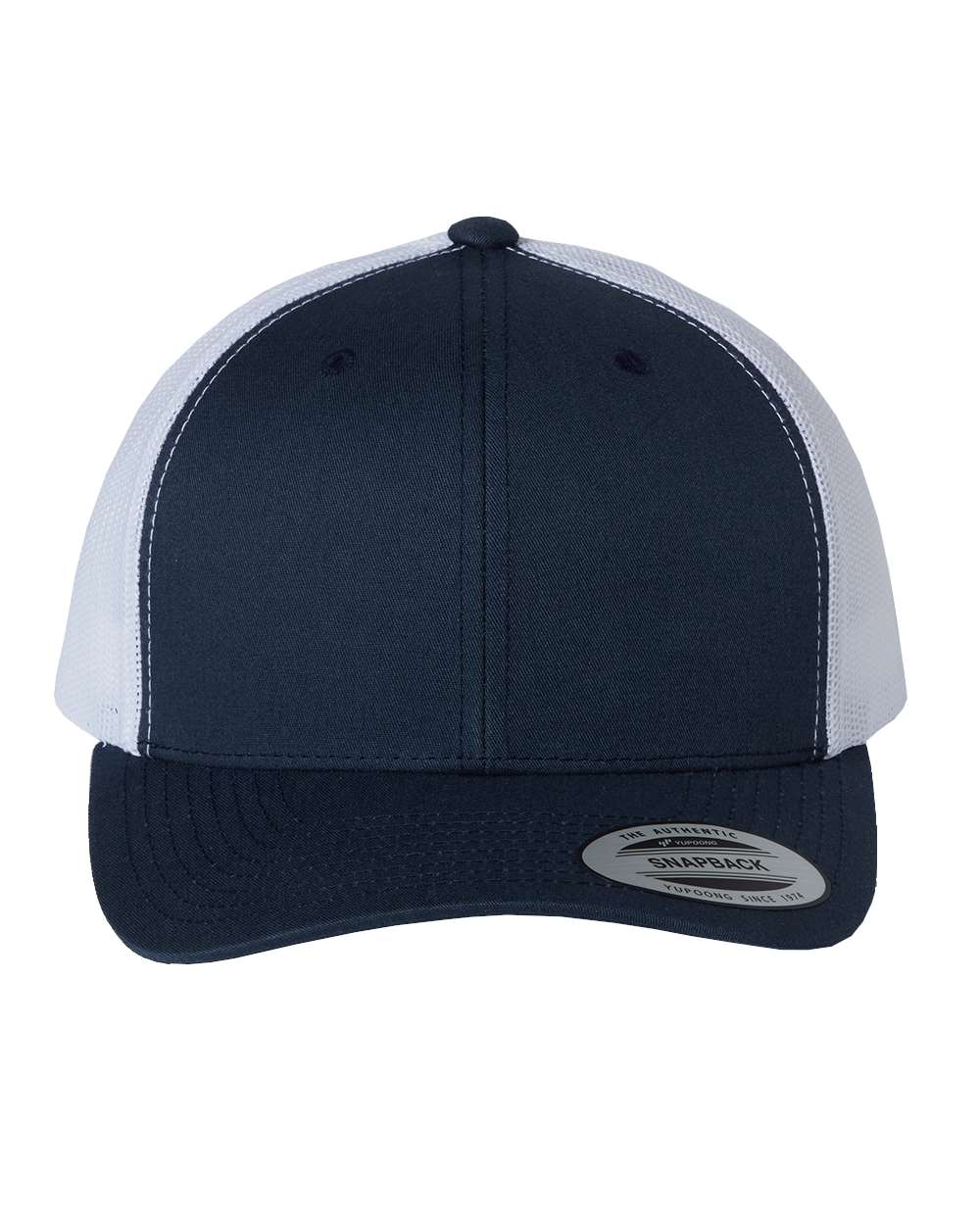 YP Classics Adult Retro Trucker Cap - Navy/ White